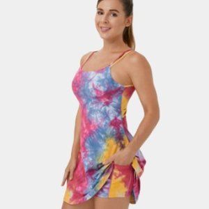 Halara Tie Dye Double Straps Backless Twisted 2-Piece Activity Dress X Small